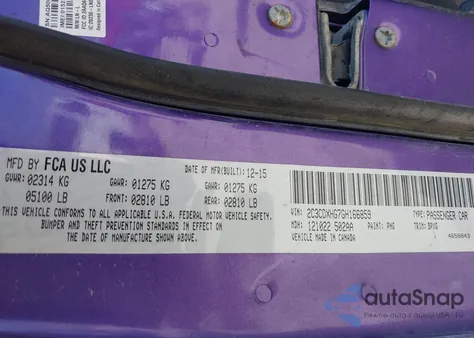 2016 Dodge Charger Sxt z USA, uszkodzony, nr VIN 2C3CDXHG7GH166859